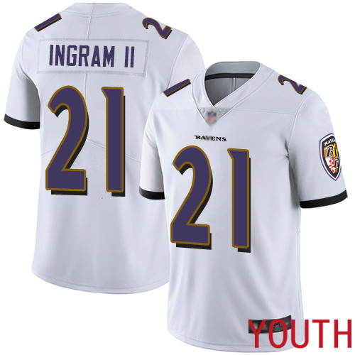 Baltimore Ravens Limited White Youth Mark Ingram II Road Jersey NFL Football #21 Vapor Untouchable